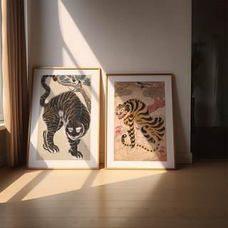 민화 호작도 까치와 호랑이 캔버스 포스터 인테리어 (10종 택1), 02. 호작도, A1 캔버스 포스터(594x841mm)