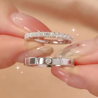 FANSYLI 커플링 결혼반지 남여 모이사나이트 반지 14K 18k 도금 커플반지 프로포즈 반지 1쌍 사이즈 조절 가능 0505F10