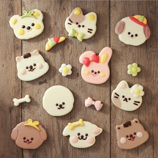 동물친구들 풀박스kit 비숑 냥이 말티즈 푸들 곰돌이 토끼 초콜릿 만들기 DIY 세트, 1세트, 9구성