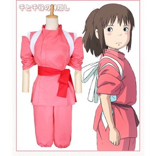 千與千尋角色扮演服裝套裝，粉色和服cosplay服飾，動漫展萬聖節派對服裝, 千尋M(155-159CM), 1個