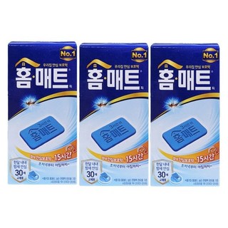 홈매트 매트형 모기퇴치제 교체용 리필30매x3개, 30g, 3개