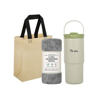 럭키 투웨이 텀블러 + 타올 기프트 세트 단체선물 기념품, 네이비