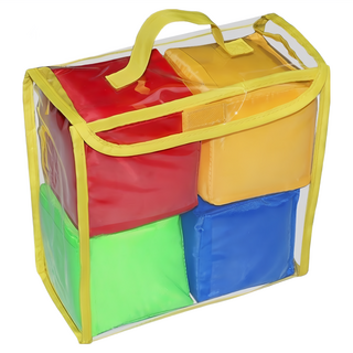 插卡骰子組（含透明袋）骰子教具, 紅,黃,藍,綠, 1套