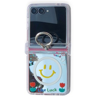 갤럭시Z플립 5 6 7 7FE 감성 디자인 힌지커버 핑거링 미러 맥세이프 케이스