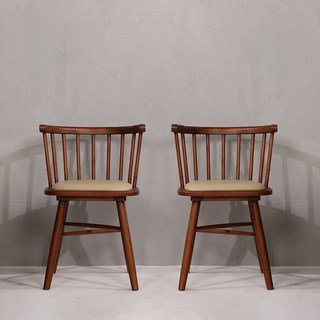 라움에스알 애플암체어 식탁의자 원목의자 카페체어, 2개, 월넛(쿠션)