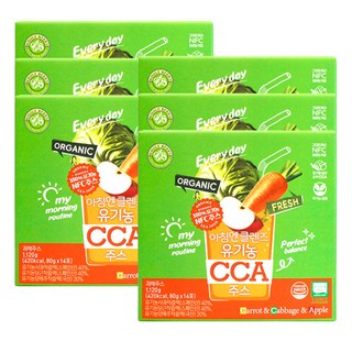 홀베리 아침엔 클렌즈 유기농 CCA 주스 80gX14포X6개명절추석선물세트설날선물세트, 1.12kg, 6박스