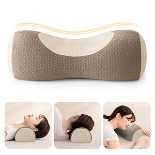 kemei 3D 인체공학 거북목 경추베개 수면 보조 통기성 메밀 베개, 1개, 브라운