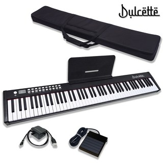 Dulcette 杜莎 DC-11 標準厚鍵電鋼琴, 黑色,88鍵, 1個