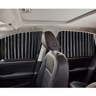 汽車窗簾遮陽簾 前後窗全配4入組 全滑軌磁吸式 自動伸縮軌道 防曬隔熱 汽車遮陽簾, 1個, 高貴黑, 高貴黑