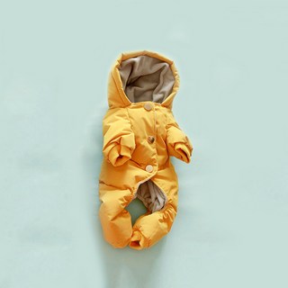 오리털 덕다운 패딩 옐로우색