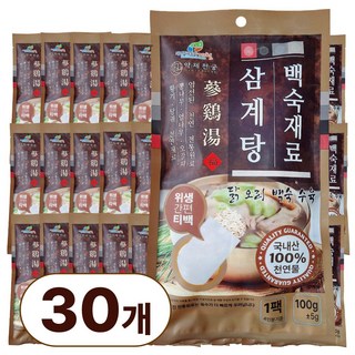 국산 한방 삼계탕재료 백숙재료 100g 티백 약제천궁, 30개