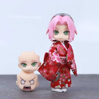春野櫻ob11娃娃全套 二次元可動人偶 12分BJD娃娃 生日禮物, 1個, 整娃-春野櫻紅女款和服