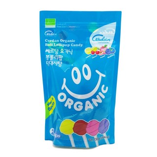 쎄르당 오가닉 볼롤리팝 유기농 막대사탕, 1개, 150g