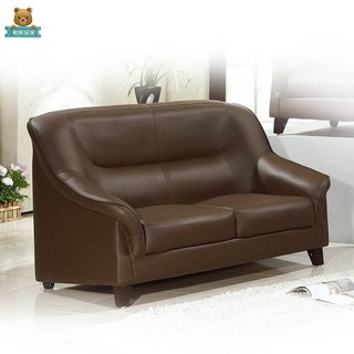 『熊熊居家』拿破崙2人座皮沙發, 黑色