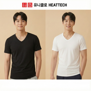 유니클로 히트텍 남성 V넥 반팔 (일본매장판)