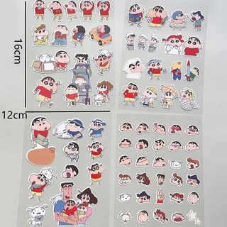 臺灣-出貨 卡通蠟筆小新異形貼紙 高顔值手賬日記手機DIY裝飾素材貼畫, 1個, 隨機1枚