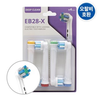 (1팩 4개)오랄비 호환 리필 전동칫솔모 딥클린 EB28-X 골라담기, 차콜 클린 EB58-X, 1개