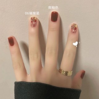 秋冬溫變指甲油 免烤 持久不掉色 防水速乾 學生美甲 (臺灣出貨), 24南柚色+06璀璨星【免烤型】, 1個