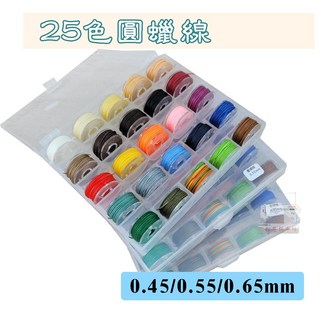 25色 手縫圓蠟線 0.45/0.55/0.65mm 巴西蠟線, 1個, 0.55mm