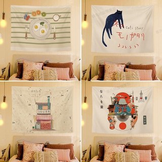 台灣出貨 Ins風背景布 北歐背景壁掛 遮陽背景掛毯 家居裝飾 背景布 墻壁裝飾布 掛布 掛毯 免打孔掛布, #9【送安裝包】,100*75cm【寬*高】