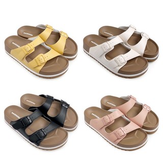 鞋鞋俱樂部經典雙帶厚底足弓紓壓拖鞋，雙帶設計，厚底減壓，足弓支撐，多色可選, 米白,38