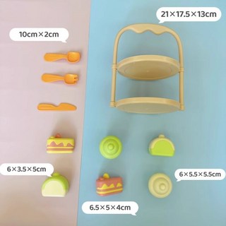 兒童野餐過家家下午茶玩具套裝 女孩廚房玩具 男寶寶禮物 角色扮演遊戲, 1個, 下午茶甜品架套裝