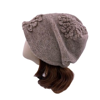 MDF 8333 버블장미 울두건/엄마모자 항암두건 중년여성 5060 겨울모자비니 엄마선물 크리스마스 연말모임 동창 브런치 할머니선물 따뜻한 기모두건