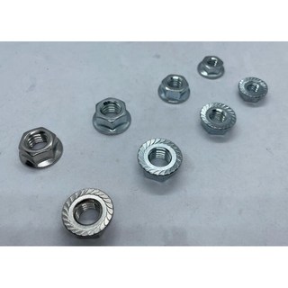 【侑欣五金】台製現貨速發 附發票 英制牙 多尺寸 防滑螺帽 小凸 凸緣螺帽 法蘭螺帽 鐵鍍鋅 不鏽鋼304, 1個, 鍍鋅（10個/組）,1/4, 1/4