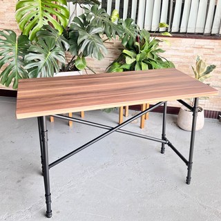 拜爾家居 工業風水管書桌 台灣製造 水管工作桌 Loft風電腦桌 辦公桌, 限量新色//咖啡紋,可貨到付款