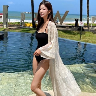 플라워 망사비치가디건(44-88) 비치웨어 휴양지룩 루즈핏 리조트룩 해외여행 비키니커버업
