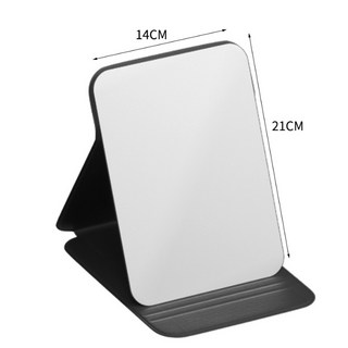 雙面手持化妝鏡 高清放大鏡, 1個, EP0402-PU皮革鏡-大號黑色