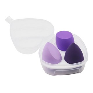 愛心盒裝美妝蛋套組 雞蛋/粉撲/彩妝蛋 乾濕兩用 化妝海綿收納盒 美妝工具, 1個, 粉