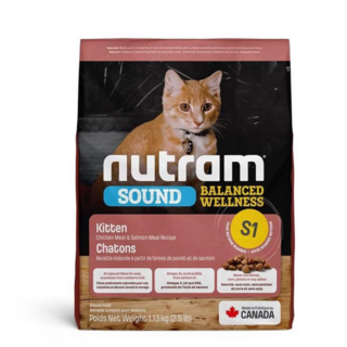 紐頓 S1 幼貓糧 貓飼料 無穀 小顆粒 全方位營養 成長配方, 1.13kg, 1包, 雞肉+鮭魚