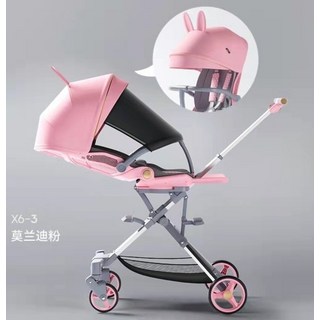 안전한 보행기 양방향 회전 아기 걷기 유물 유모차 높은 풍경은 평평한 빛과 접이식 신생아 유모차를 앉을 수 있습니다, [22] lay flat pink