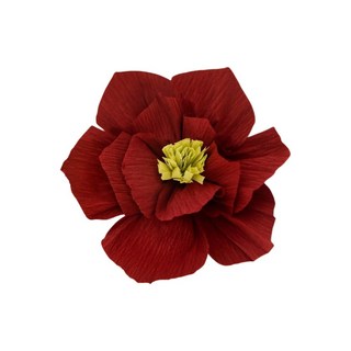 好買先生 紙扇花 婚房佈置 壁貼 牆壁裝飾 布置道具 背景牆 婚慶用, 皺褶紙花〚酒紅色〛,直徑約20cm, 酒紅色