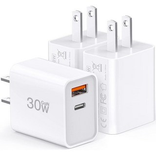 3팩 USB C 벽 충전기 20W 내구성 듀얼 포트 QC PD 3.0 전원 어댑터 아이폰용 더블 패스트 플러그 충전 블록 14 Pro 13 15 Max Plus XS XR X, 30W White, 1개