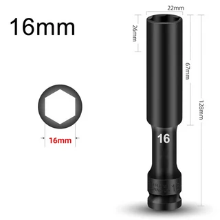 1/2 드라이브 소켓 임팩트 렌치 육각 헤드 어댑터 스패너 컨버터 딥 타이어 제거 도구 8-24mm, 08 16mm