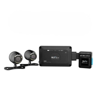 MUFU M4 黑盒子【贈128G 車牌架】機車行車紀錄器 前後2K SONY感光 GPS測速提醒, 黑色