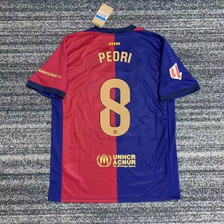 2425巴薩主場球迷版足球服 亞馬爾 拉菲尼亞 加維 德容, 1個, 主場單上衣8號佩德里L