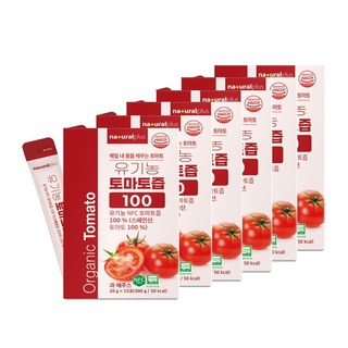 내츄럴플러스 유기농 토마토즙100 15포, 6박스, 20g