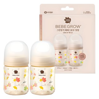 Yuhan Kimberly PPSU奶瓶 2入組, 楓葉款(米色), 160ml, 1組