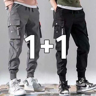 차쿠 남성 1+1 4계절 카고팬츠 기모바지 캐주얼 긴바지 작업복 바지 봄 여름 가을 겨울