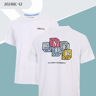 라이더 티셔츠 배드민턴 반팔 상의 남성 여성 반팔티 코튼라이크 오버핏 화이트 2024RC-12