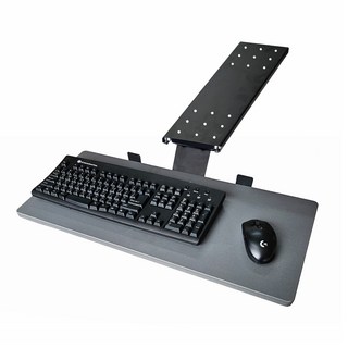 키보드 거치대 슬라이딩 트레이 키보드 받침대 회전 사각형, 메탈, 1개