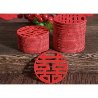 不織布囍字裝飾 結婚婚禮小物 手拋囍字 拍照道具 求婚道具 婚禮佈置 禮桌裝飾, B：囍, 1個