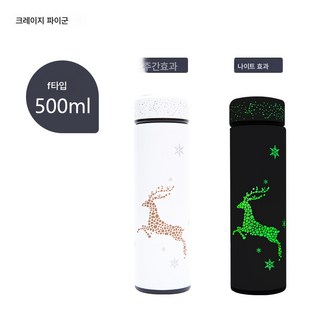 텀블러 남녀 물컵 개성 트렌드 커플 하라주쿠 물컵, 흰 사슴: 500Ml, 1개