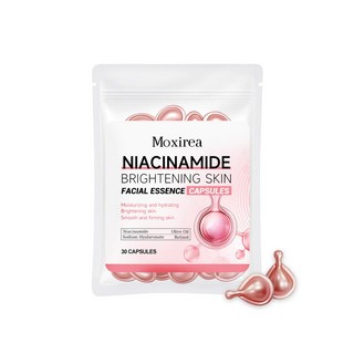 Moxirea 煙酰胺面部精華膠囊 溫和滋潤呵護面部肌膚, 1個, 30 CAPSULE