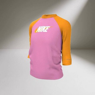 나이키 스윔 운동용 긴바지 아동래쉬가드 여아동 컬러블럭 하프 슬리브 하이드로가드NESSD7