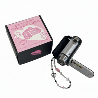 고급형 + 셀카모드 포토토 빈티지 캠코더 충전형 레트로 Y2K 캠코더, 실버