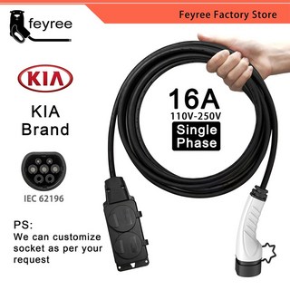 스테이션 전기 야외 전원 측면 공급 EV 충전기 소켓 16A 캠핑카 방전 Feyree 자동차 플러그 EU 타입 케이블, Type2, KIA Standard, 1개